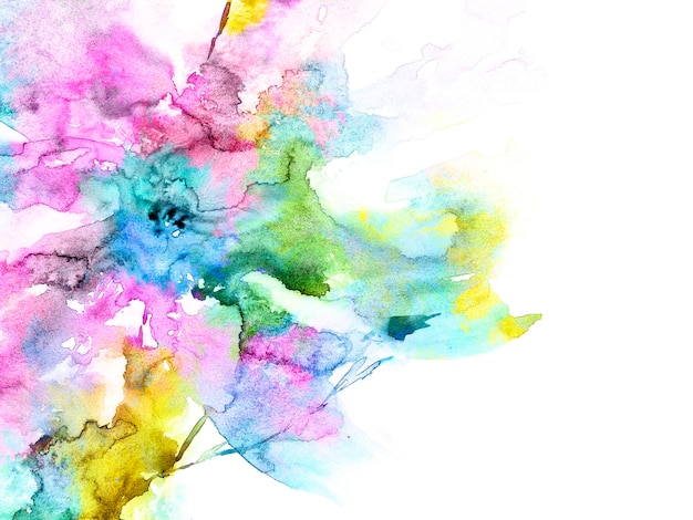 Abstract floral background Banner Watercolor colorful splash Floral greeting card Multicolor frame