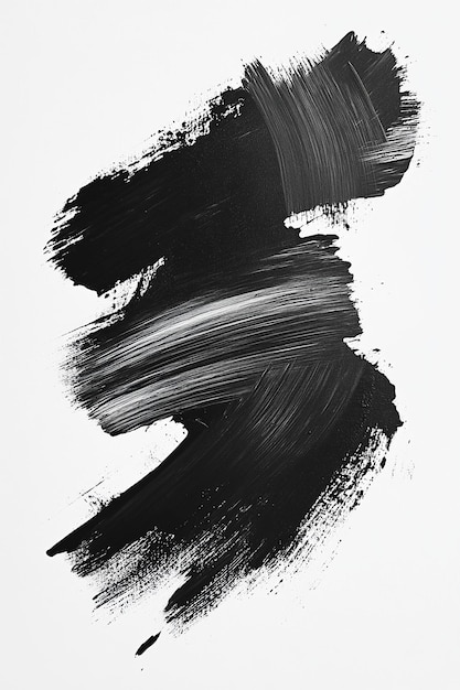 Abstract Floral Brush Strokes in Black and White