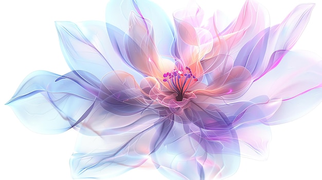 Abstract floral design featuring delicate pastel hues and smooth flowing lines