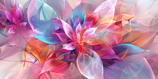 Abstract Floral Mural Digital Art Background Ai Generated