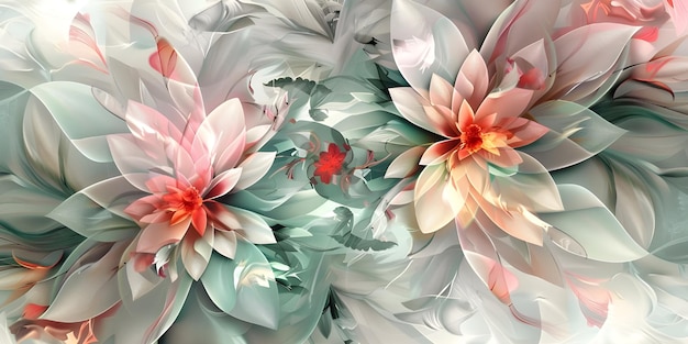 Abstract Floral Mural Digital Art Background Ai Generated