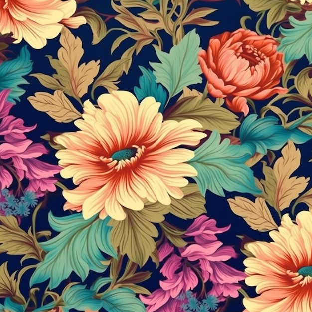 Abstract floral pattern on dark background