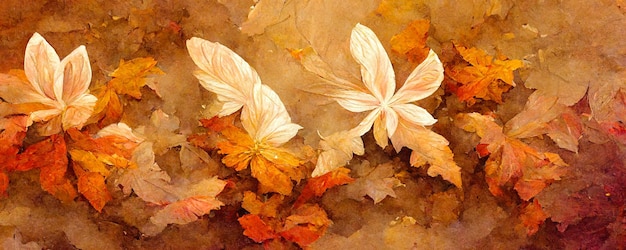 Abstract flower illustration creative autumn flower background