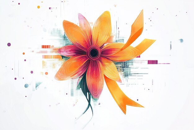 Photo abstract flower logo design digital art creation