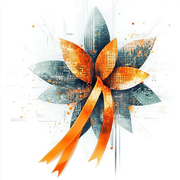 Photo abstract flower logo design digital art creation