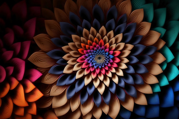 Abstract flower pattern in different colors