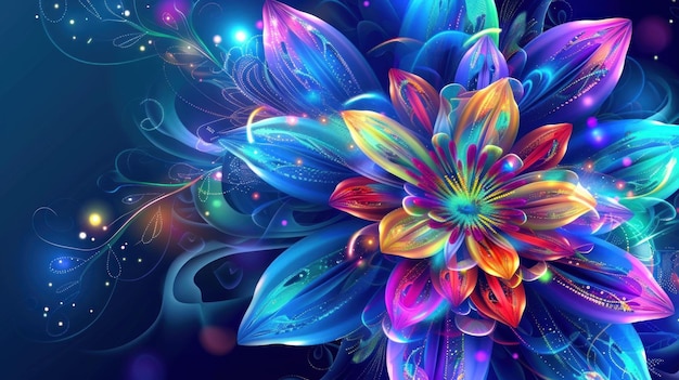 Abstract Flower in Vibrant Colors