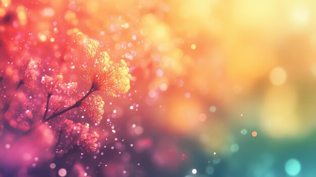 Photo abstract flower with bokeh lights background