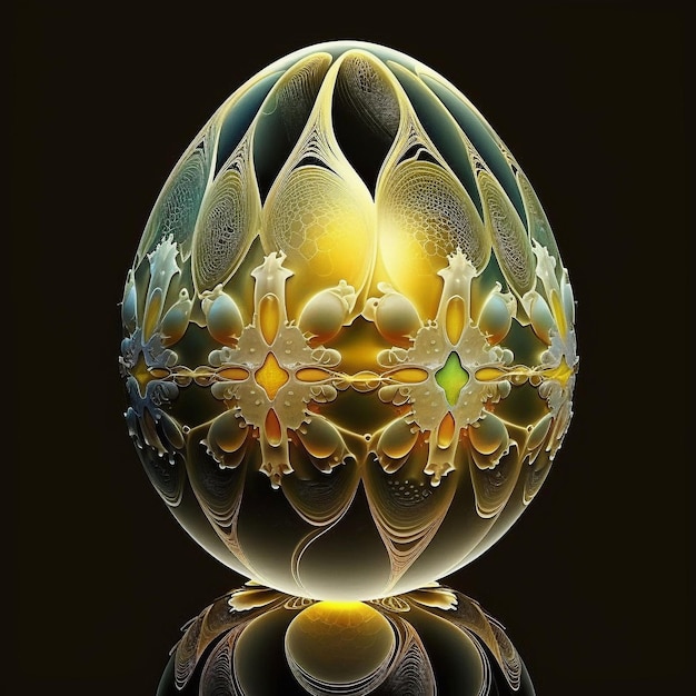 Abstract flowers in the egg illustration Generative ai