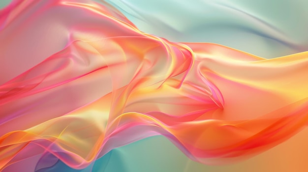 Abstract flowing colorful shapes resembling soft fabric