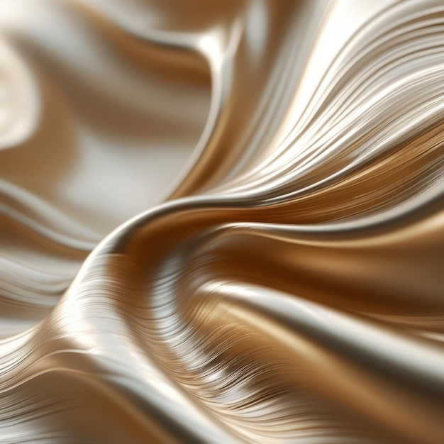 Photo abstract flowing golden silk waves with smooth textures and shimmering metallic sheen for elegant and luxurious designs