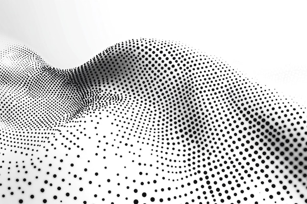 Photo abstract flowing halftone dot pattern dynamic black and white design