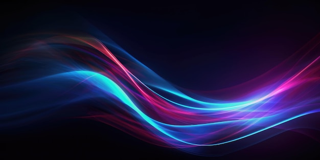 Abstract flowing neon color wave lights background Generative AI AIG21