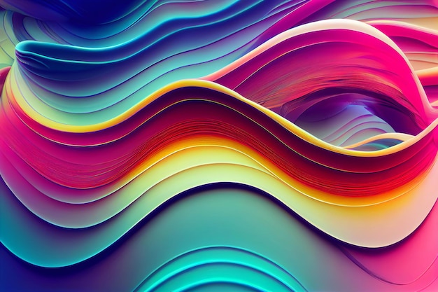 Abstract flowing neon wave background