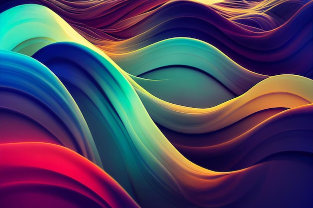 Abstract flowing neon wave background