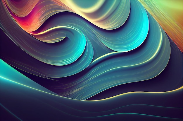 Abstract flowing neon wave background