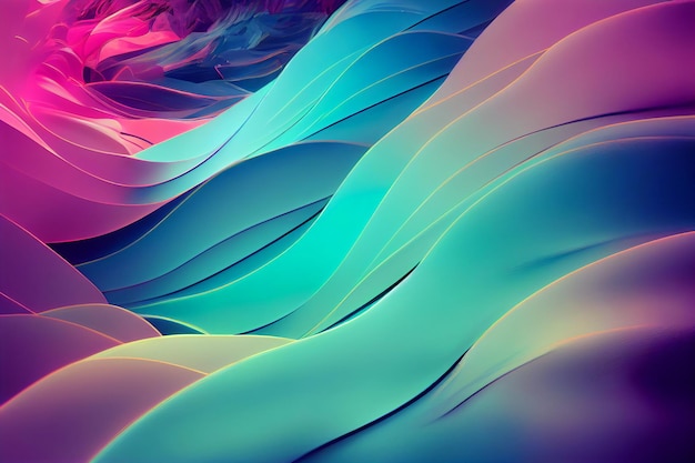 Abstract flowing neon wave background