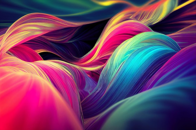 Abstract flowing neon wave background