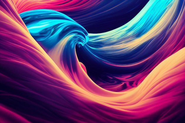 Abstract flowing neon wave background