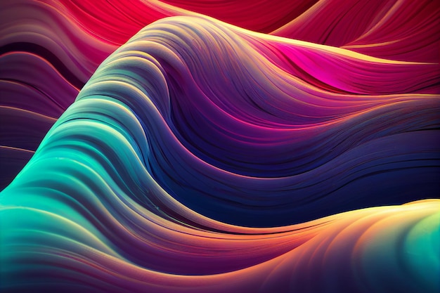 Abstract flowing neon wave background