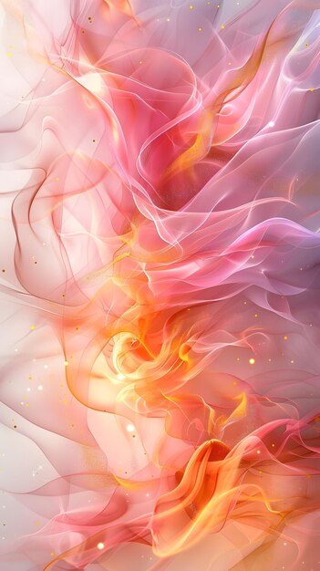 Abstract Flowing Pink and Orange Hues Generative Ai