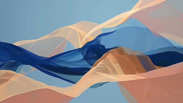 Abstract flowing shapes in soft colors creating a serene visual effect