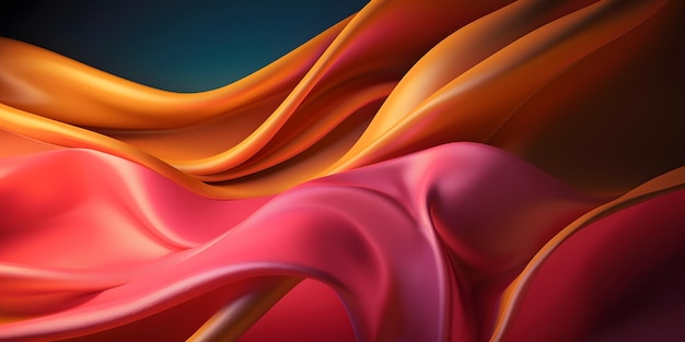 Abstract fluid 3d render curved wave in motion neon iridescent holographic dark background Gradient