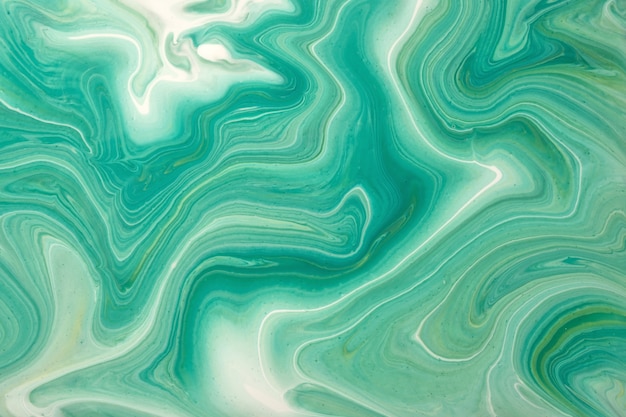 Abstract fluid art background light green and cyan colors