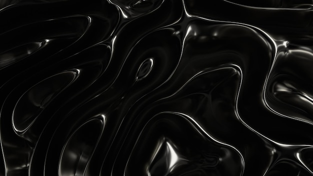 Photo abstract fluid art in high gloss black background