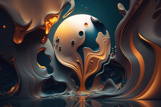 Abstract fluid art luxury background