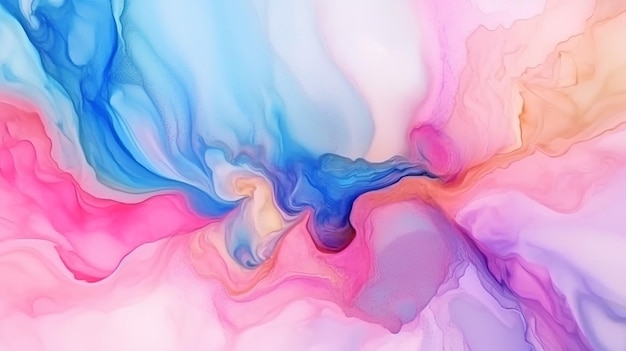 Abstract fluid art painting colorful pastel color Generative AI