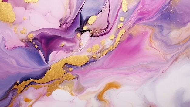 Abstract fluid art painting with alcohol ink liquid Generative AI