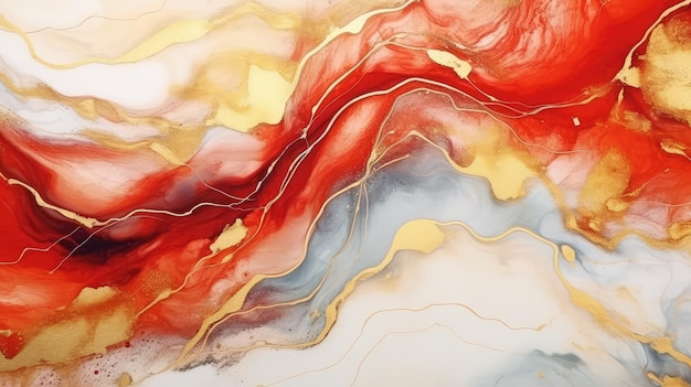 Abstract Fluid Art Painting with Alcohol Ink