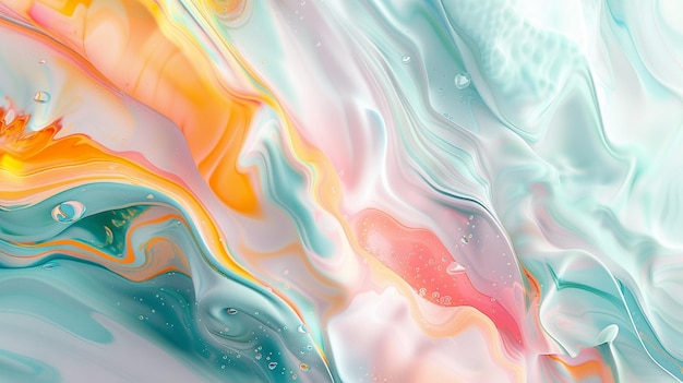 Abstract Fluid Art in Pastel Colors