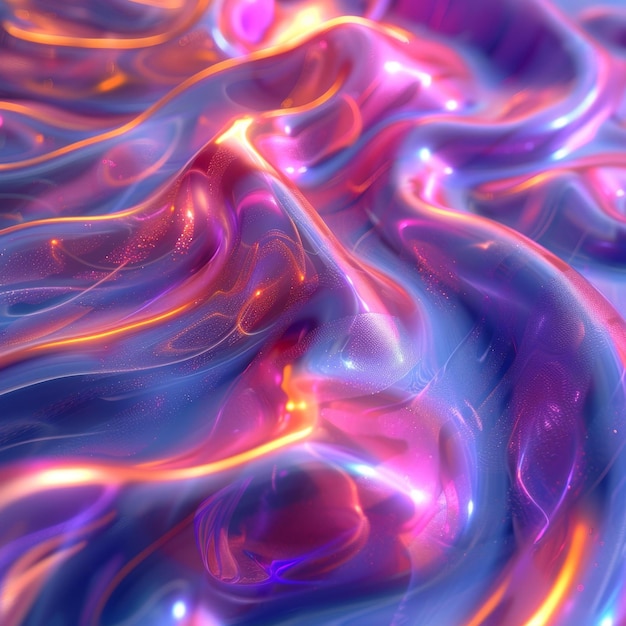 Abstract Fluid Art with Pink and Purple Flowing Patterns