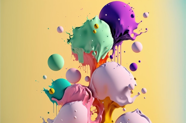 Abstract fluid blob banner with watercolor gradient color generative ai