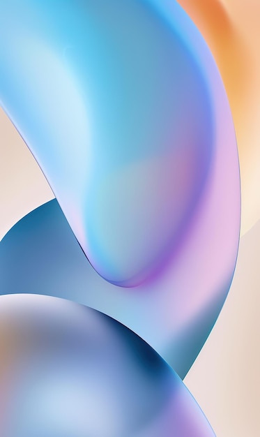 Abstract Fluid Shapes in Blue Purple and Beige