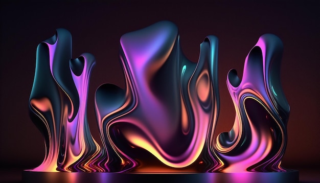 Abstract fluid wave in motion colorful background 3d render. banners, wallpapers