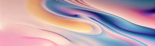 Abstract fluid wave in motion colorful background render with pastel tones wallpaper texture Generative AI