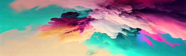 Abstract fluid wave in motion colorful background render with pastel tones wallpaper texture Generative AI