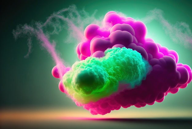 Abstract foam clouds with splashing forms and drops Colorful foam cloud background Generated AI