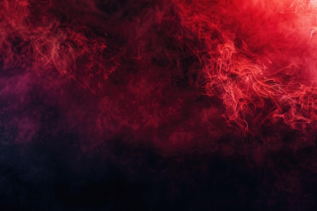 Abstract fog with red cloudiness swirling smoke on black background Ideal for logo mockups Wide angl