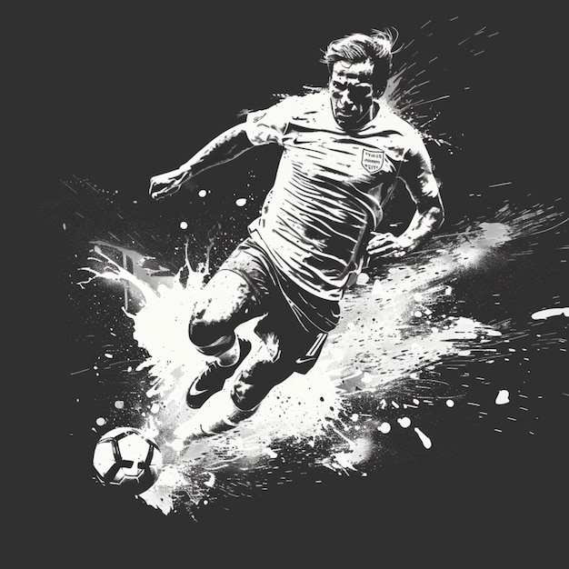 Abstract football soccer player man in action isolated white background Vector illustration Fotba