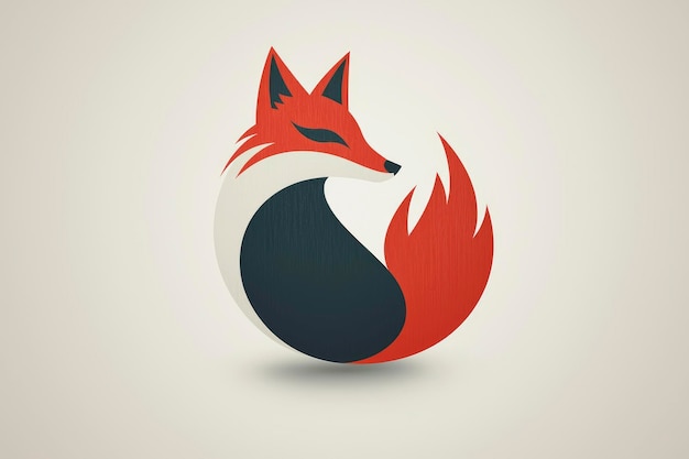 Photo abstract fox logo design red and black