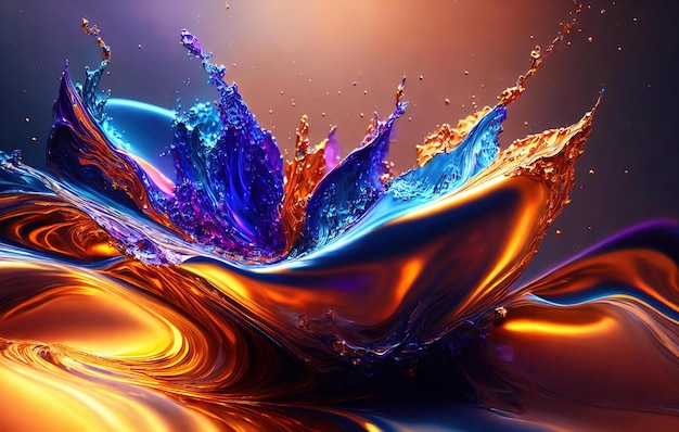 Abstract fractal background with waves