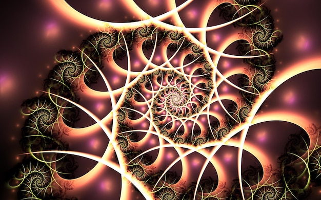 Abstract fractal patterns and shapesDynamic flowing natural formsSacred geometryMystical spirals