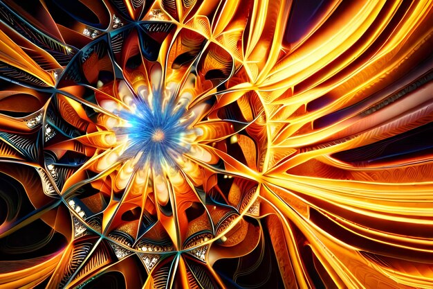 Photo abstract fractal supernova mandala design generative ai