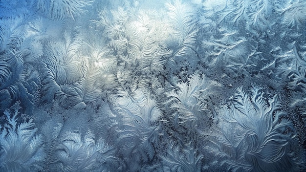 Photo abstract frost pattern on window