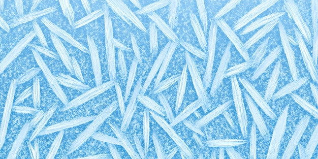 Abstract frosty pattern on blue glass