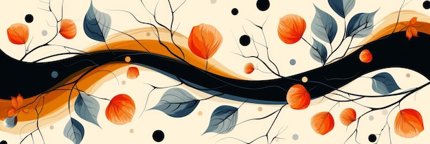 Abstract Fruit Background With Branches